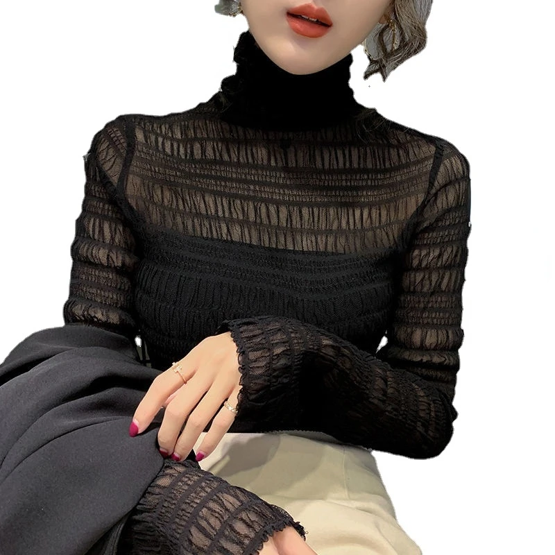 

Женская прозрачная рубашка с длинным рукавом, осенняя рубашка, прозрачная винтажная блузка, милая Женская Корейская рубашка, 9 цветов, 2022