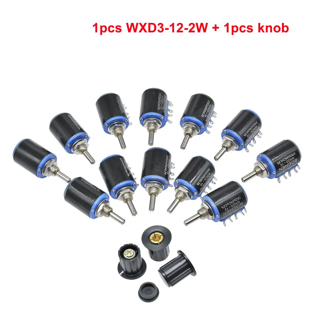 

Искусственная кожа 100 220 470 1K 2K2 3K3 4K7 10K 22K 33K 47K Ohm 100R 220R 470R 2,2 K 3,3 K 4,7 K WXD3-12-2W 2W потенциометр + 1 ручка