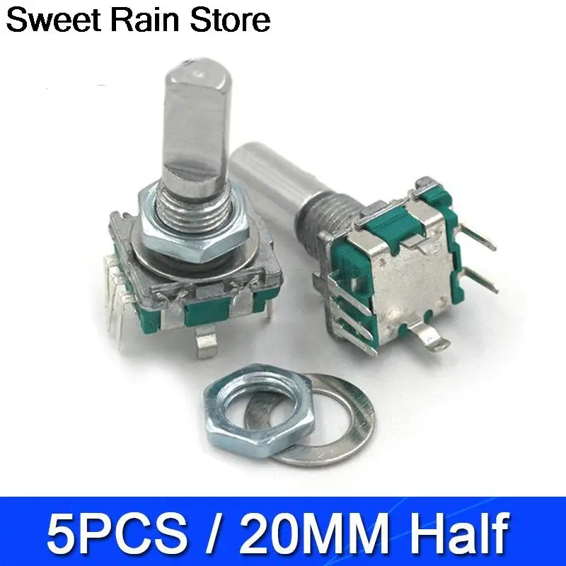 5 шт./лот 20-позиционный поворотный энкодер на 360 градусов EC11 с кнопкой 5-контактная