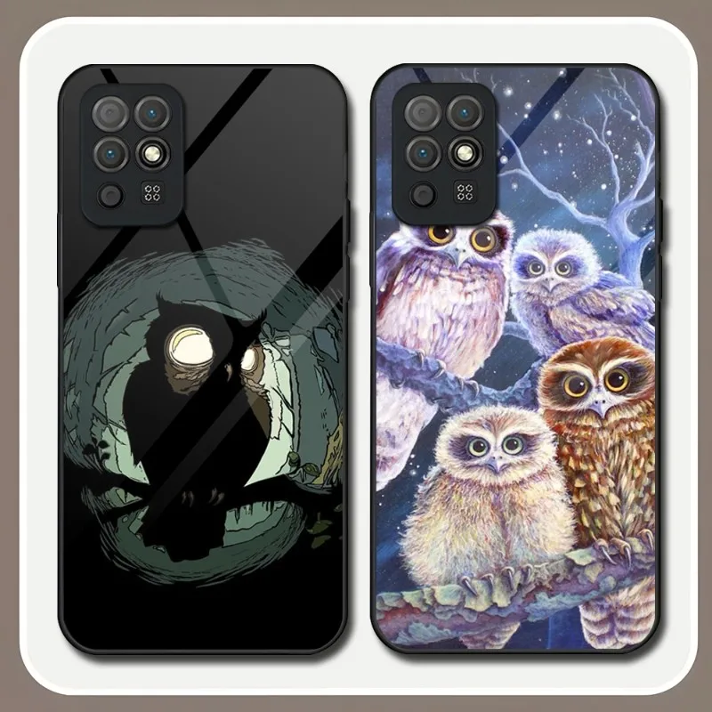 

Owl Phone Case Tempered Glass For Huawei P40ProPlus P30 P40 P50 P20 P9 PSmartp Z Pro Plus 2019 2021 Cover