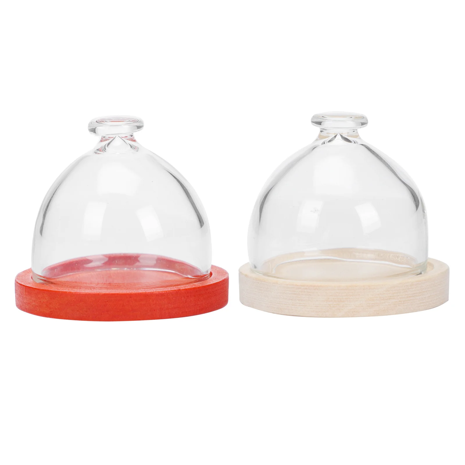 

2 Sets Mini Cake Cover Toys Playing House Small Bread Imitation Glass Wooden Miniature Scene Decoration DIY Model Child