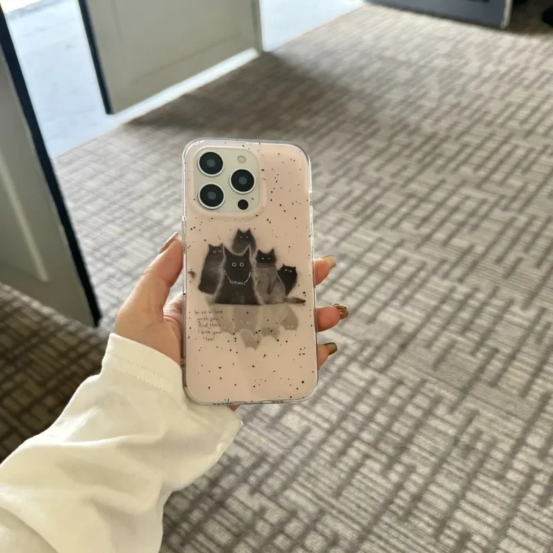 Рэп-музыка черный кот уличный художественный чехол для телефона iPhone 16 15 14 13 12 11 Pro