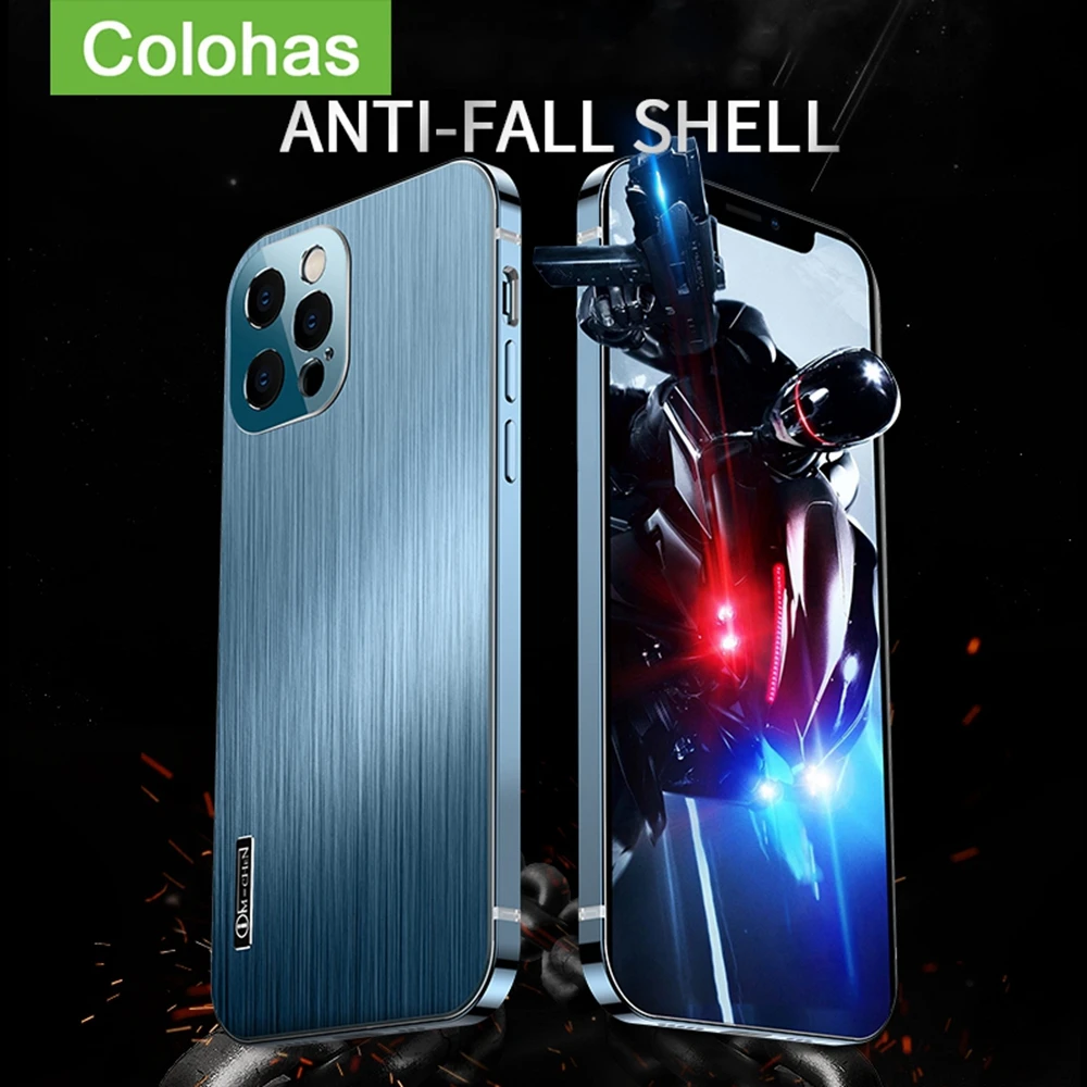 

Роскошный чехол с металлической рамкой для iPhone 13 Pro, Чехол 12 Pro Max, лазерная защита, защита для мобильных телефонов, защита от падения