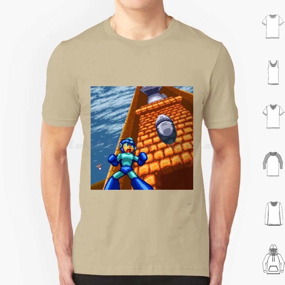 Фото Футболка Megaman 2 Wily Stage 1 большого размера, 100% хлопок Megaman 2 Stage Select Megaman 2 Rockman 2 Rockman Megaman Mega Man №1