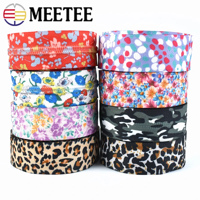 

5Meters 5# Printed Nylon Zippers Plastic Coil Invisible Zip Repair Kits Sewing Handbag Bag Pocket Zips DIY Luggage Accessories