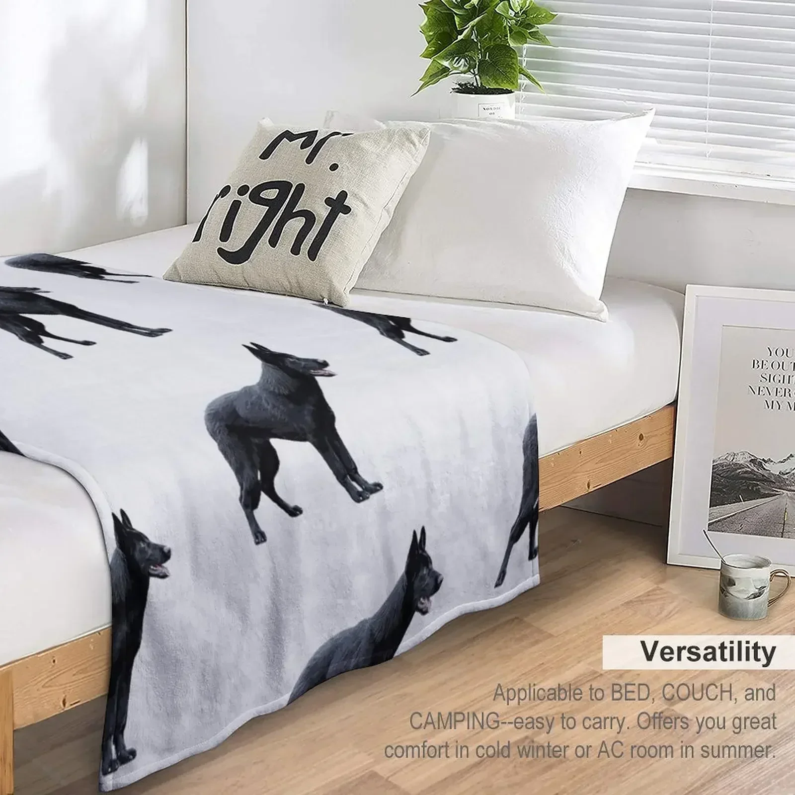 Черная немецкая овчарка GSD пледы плед декоративные диваны одеяла