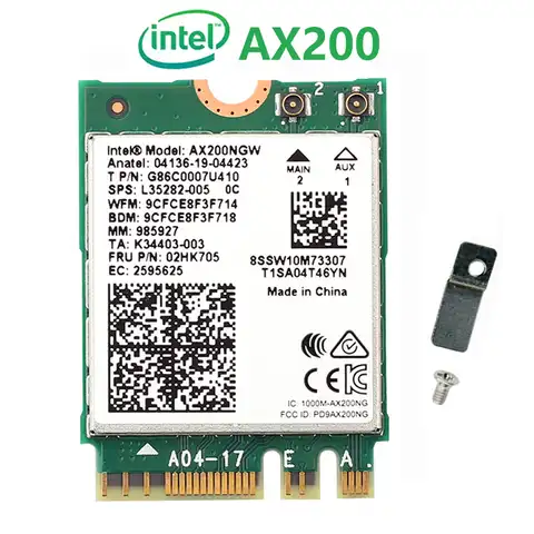 Wi-Fi 6 Двухдиапазонная беспроводная карта 3000Mbps для Intel AX200 M.2 Bluetooth 5,0 2,4G/5 ГГц 802.11ac/ax AX200NGW Wi-Fi адаптер Антенна