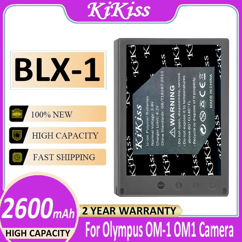 

Original KiKiss Battery BLX-1 BLX1 2600mAh For Olympus OM-1 OM1 Camera Bateria