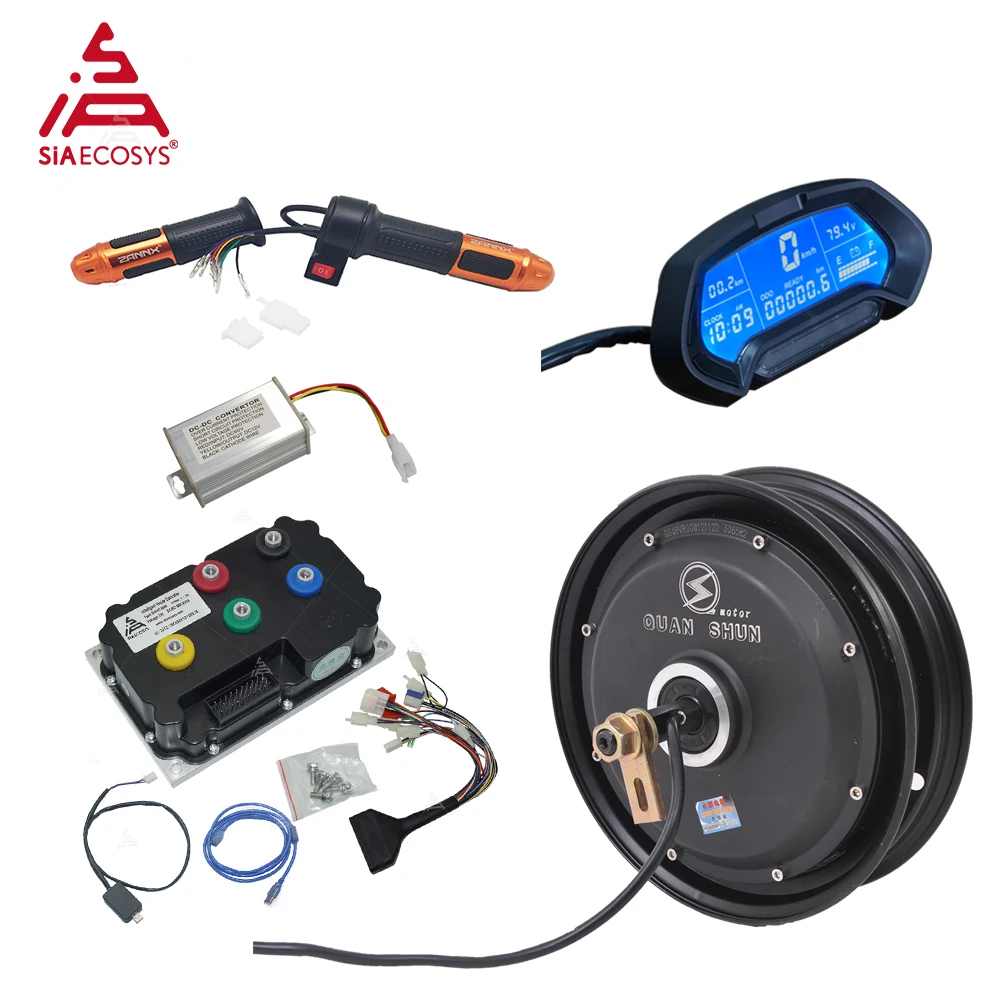 

SiAECOSYS QSMOTOR 10x2.15inch 205 3000W 60V 80kph Hub Motor With SIAYQ72120 Controller And Kits For Electric Scooter