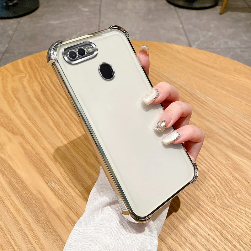 For Oppo A12 Case OPPO A5S Cover A7 AX7 A12S A11K AX5S A7N Clear electroplate Phone Bumper Shockproof Protect
