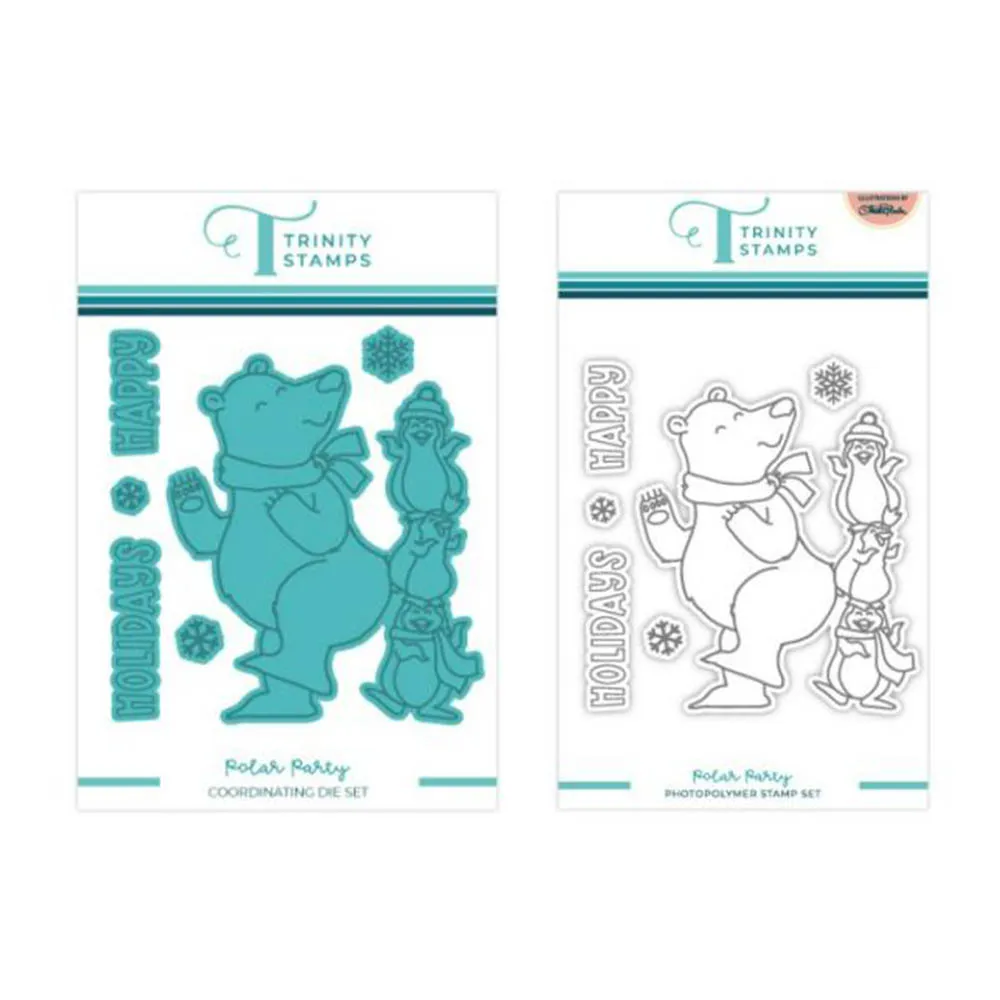 

Diy Scrapbook Decoration Embossed Template 2022 Christmas Arrival Metal Cutting Dies Made Album Card Polar Party Silicone Stamps