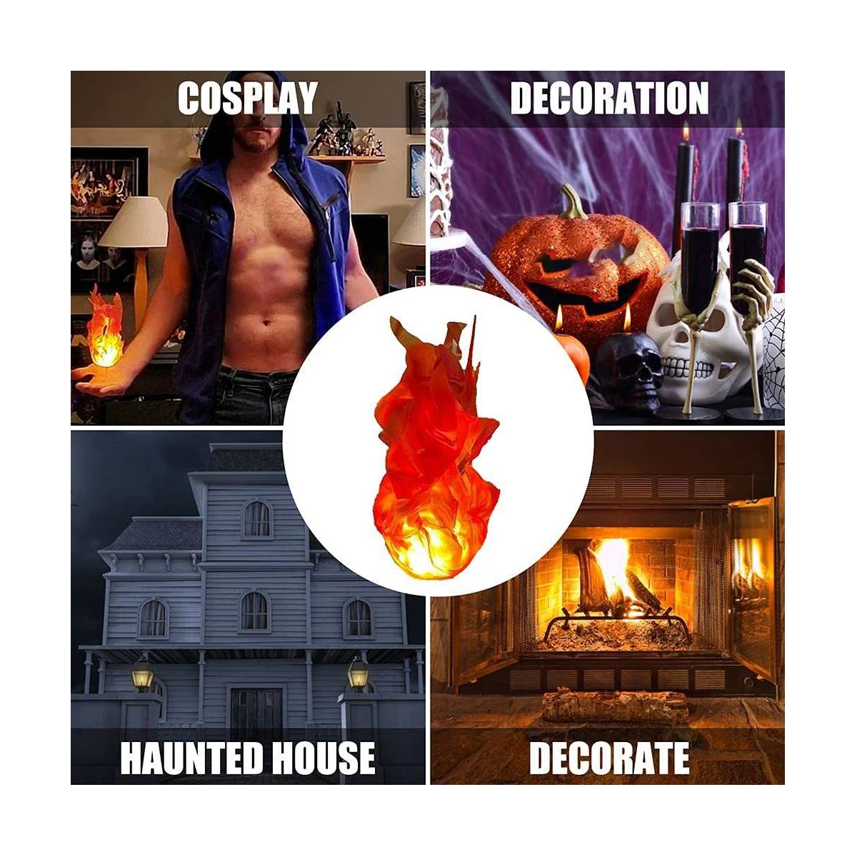 

Halloween Funny Toy Magic Fire Ball on the Hand Home LED Decoration Luminous Fireball Exquisite Ornaments Party Blue