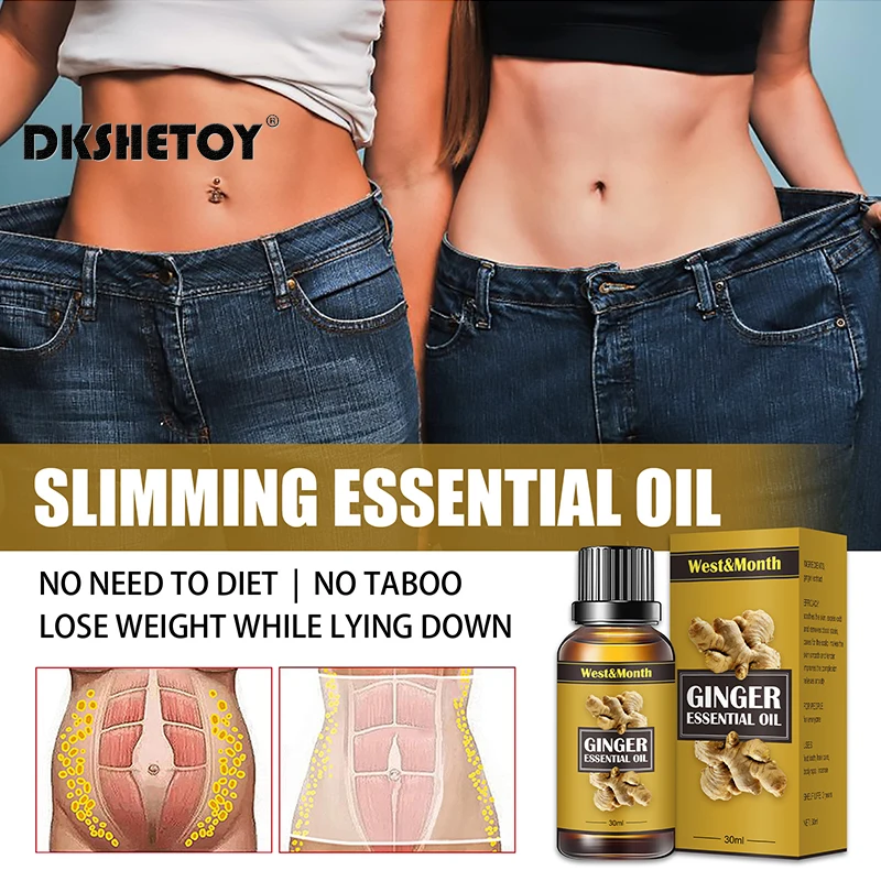 30 ml Ginger Essential Oils Pure Plant Fat Burning Slimming Weight Loss body Massage Thermal Serums Scrape Therapy SPA |