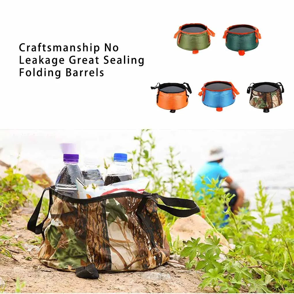 

Fishing Bucket Folding Barrels Carrier Bag Convenient Wear-resistance Polyester Thickened Design Water Container