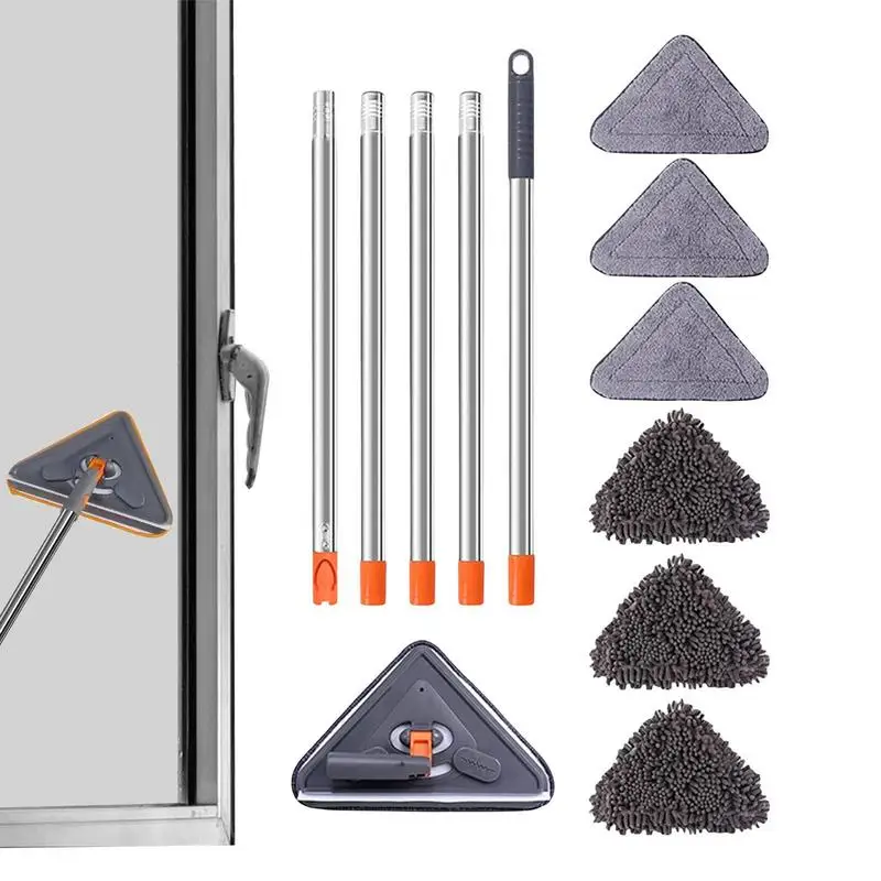 

Triangle Cleaning Mop Rotatable Adjustable Cleaning Mop Multifunctional Window Cleaner Mops With Long Handle Replacement Mop
