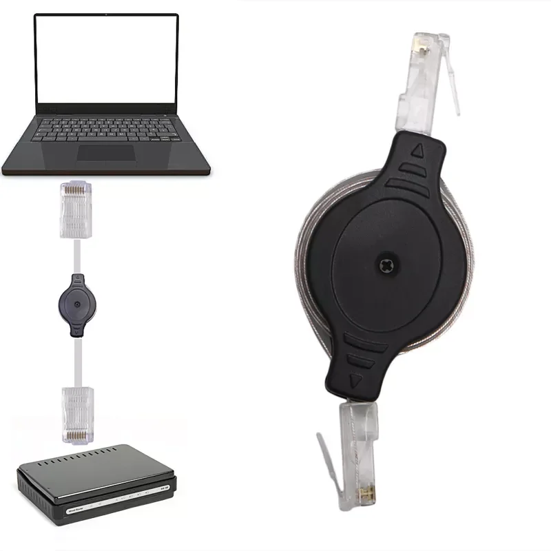 

2019 NEW 1.5M 5FT Retractable RJ45 LAN Ethernet Internet Network Cable Cord For Computer