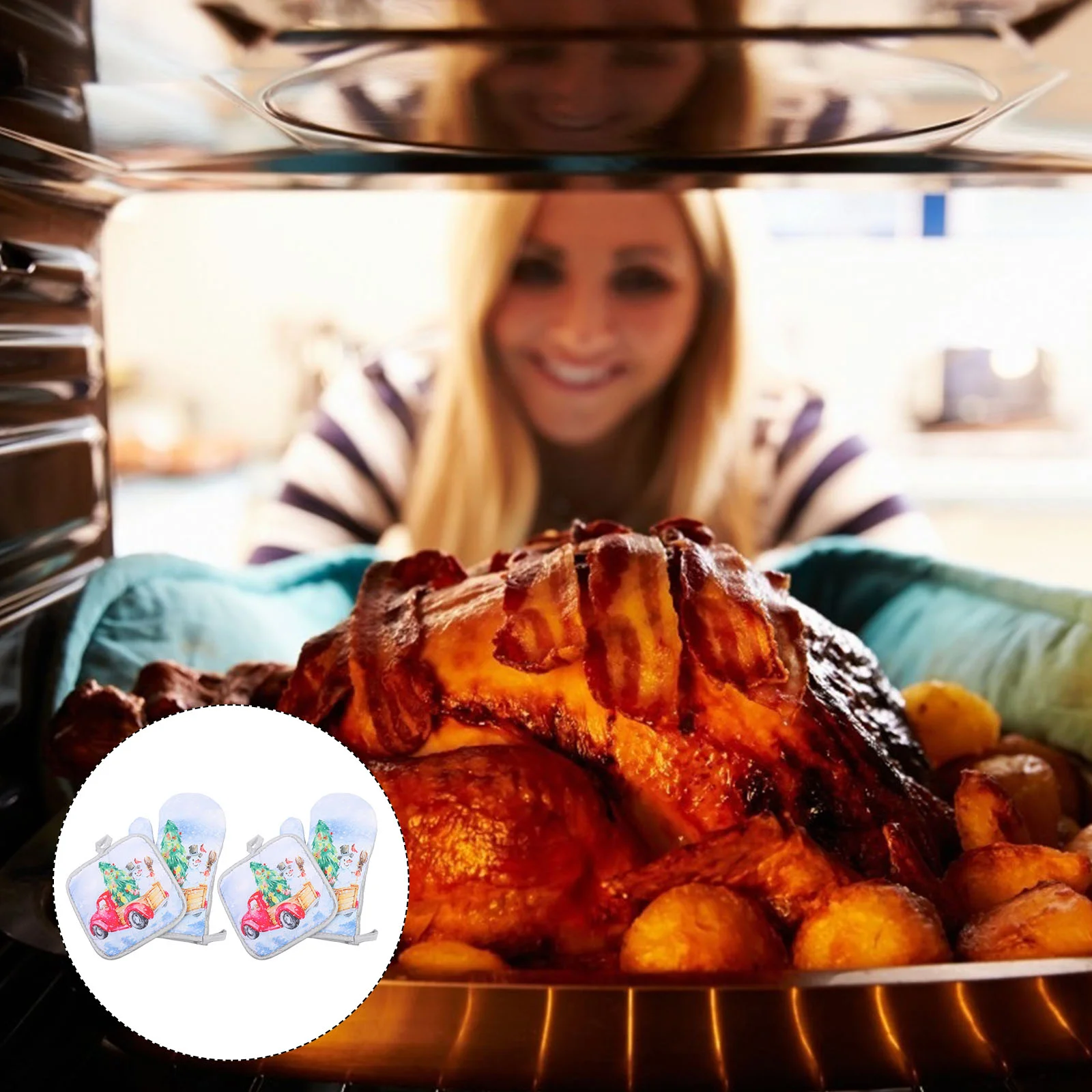 

Glove Mitts Gloves Cooking Kitchen Baking Thicken Non Mittens Hot Cushion Mitt Resistant Heat Potholderfestival Pad Table