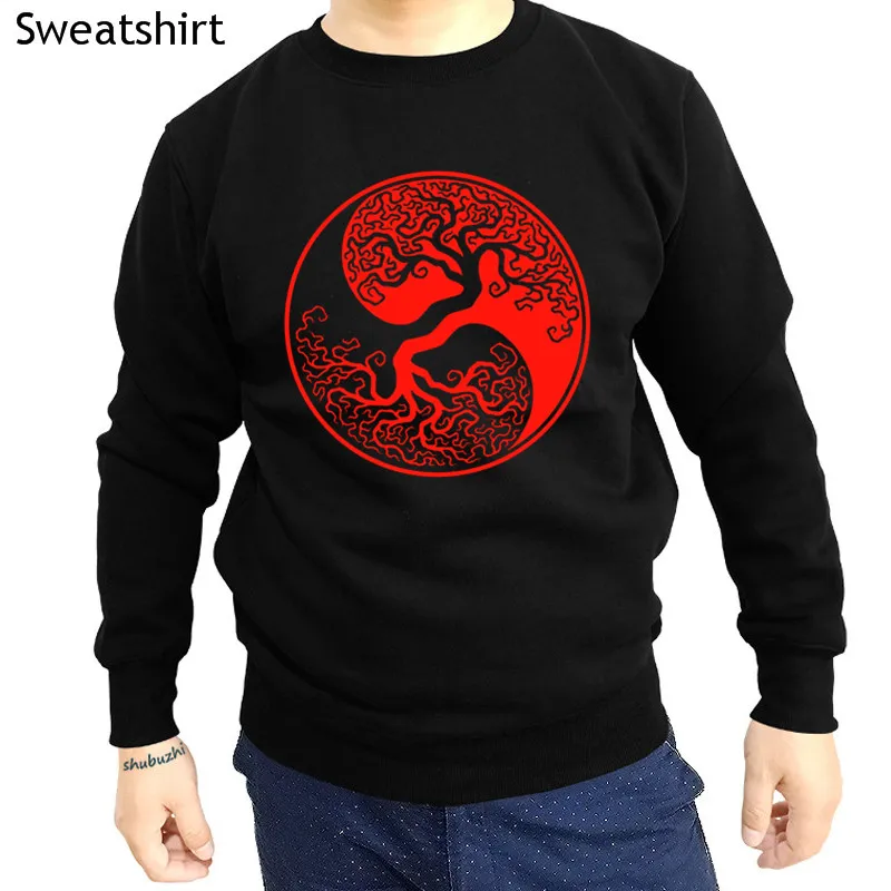 

Прямая поставка, Мужская толстовка shubuzhi с О-образным вырезом, красного и черного цвета, модные брендовые повседневные толстовки, хлопковая ...