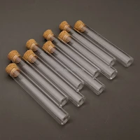 100pcslot lab 12x75mm flat bottom glass test tube with cork stoppers for school laboratory experiment