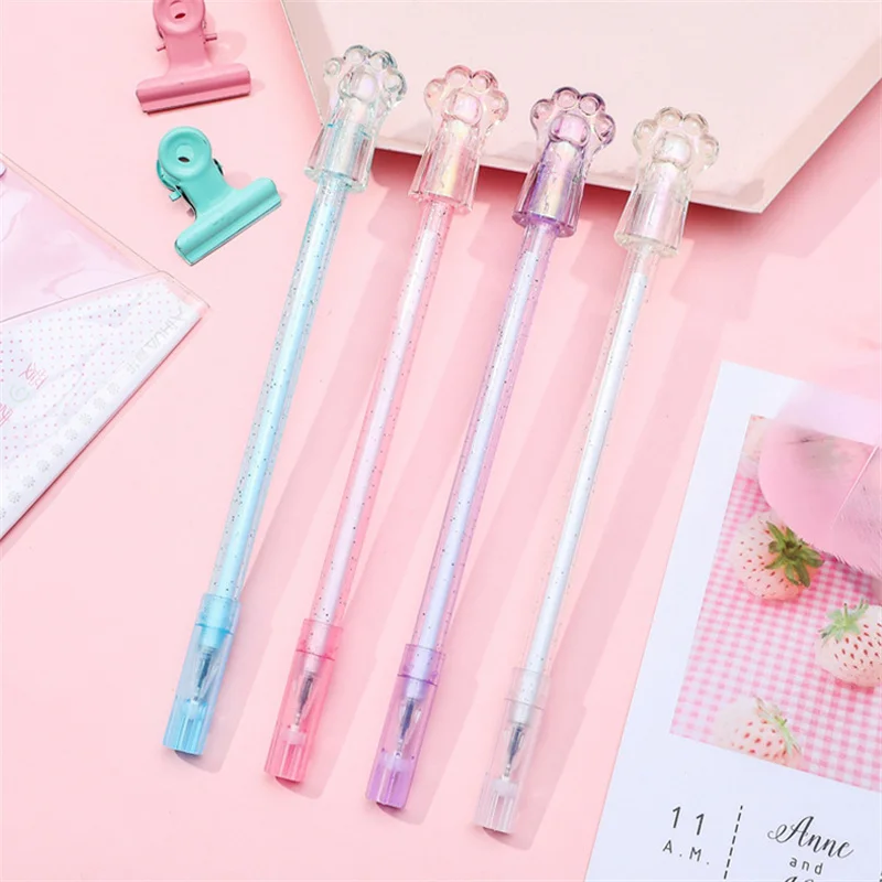 

4 шт. Kawaii Cat Claw разноцветная гелевая ручка Pen письменные принадлежности креативная Милая гелевая ручка школьные офисные принадлежности