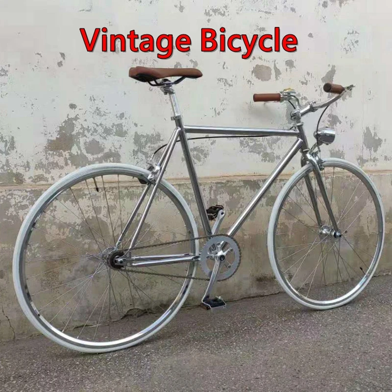 Серебристый Ретро велосипед стальная рама легкий односкоростной женский