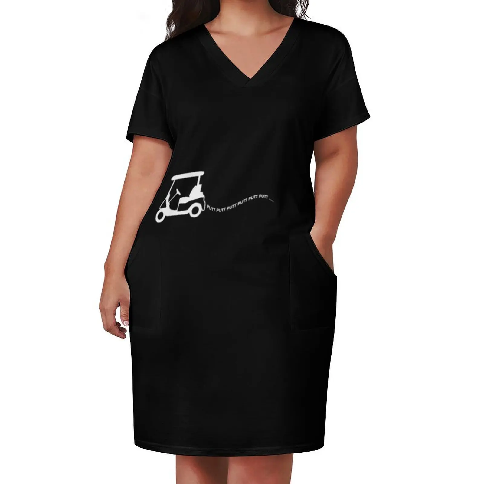 Забавная тележка для гольфа подарок игрока в гольф свободное платье с карманами