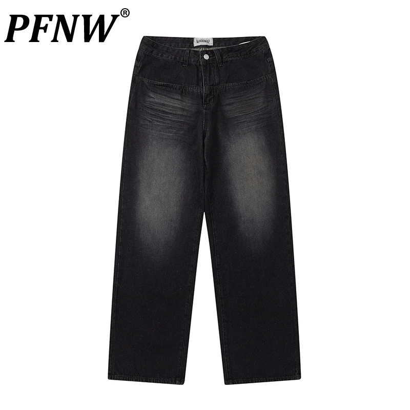 

PFNW Autumn Men's Darkwear Pioneer Functional Wearproof Denim Fashion Handsome Baggy Techwear Original Wide Leg Jeans 12Z1801