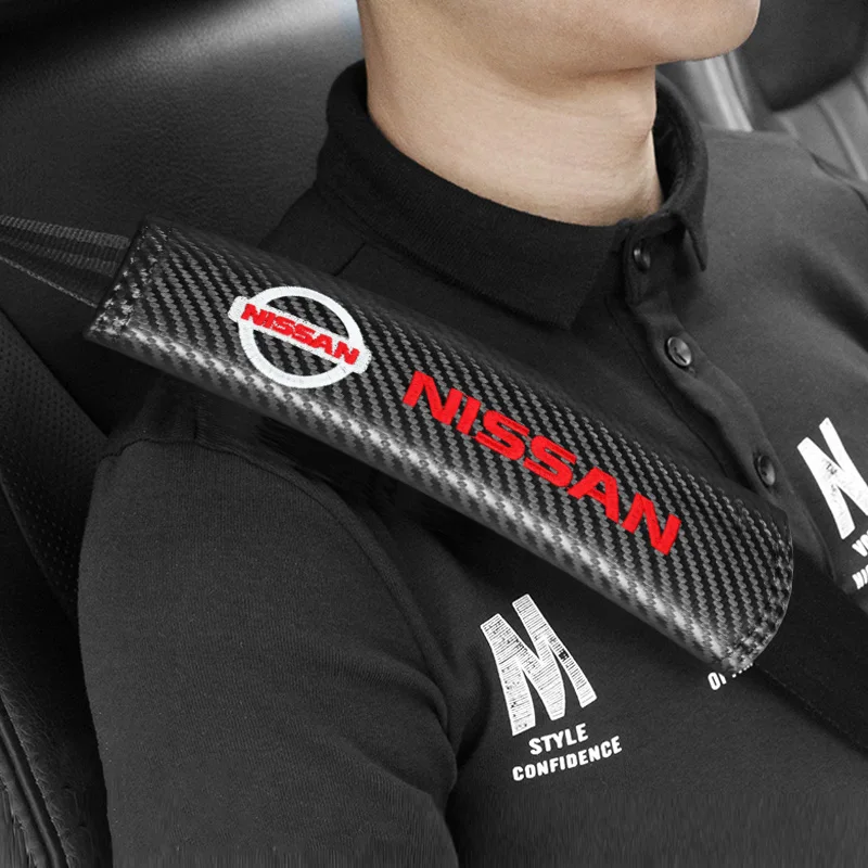 

Car Emblem Badge Styling Seat Belt Shoulder Pads Seat Belt Cover For Nissan Qashqai J10 J11 J31 Juke Nismo Tiida Note Trail t30