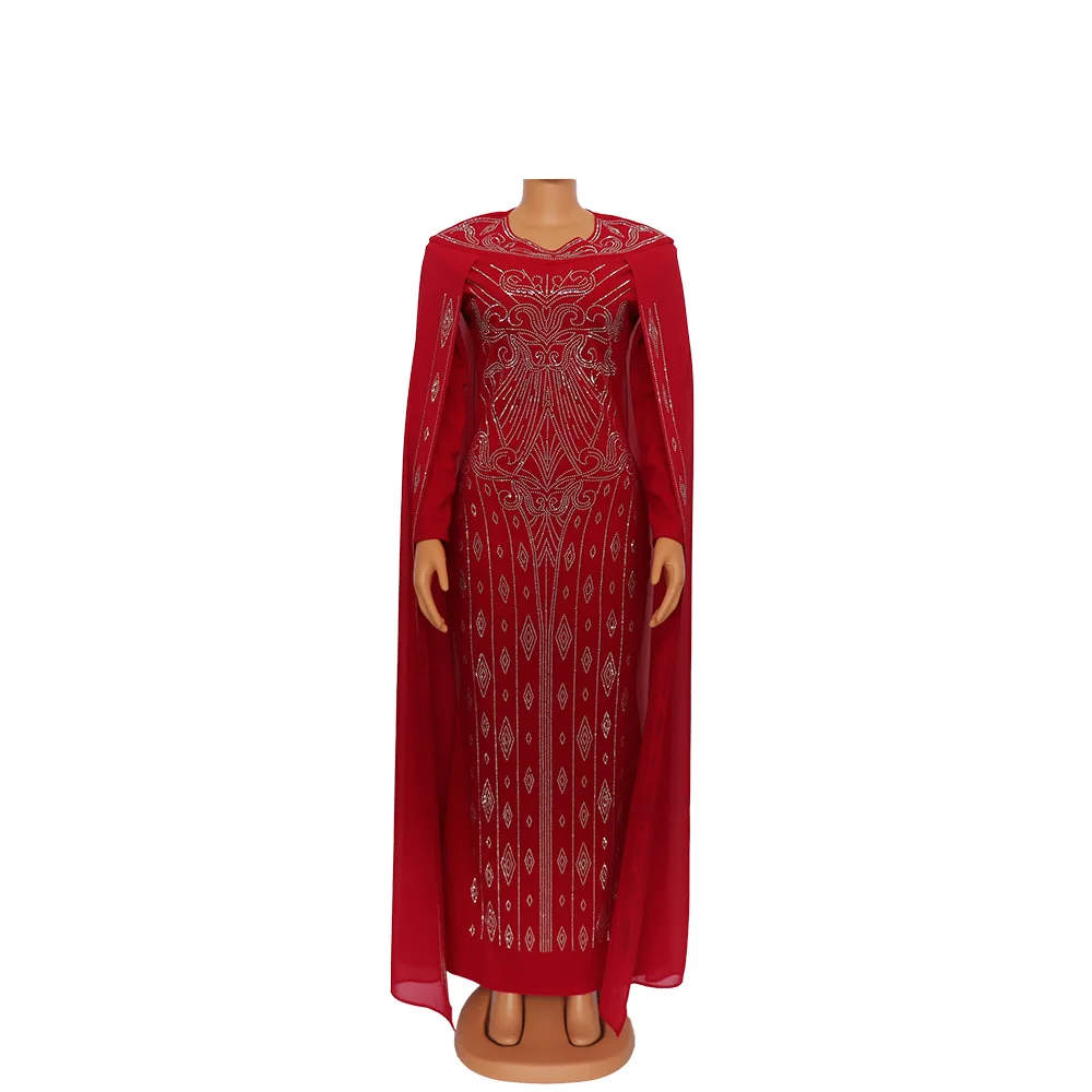 Muslim Pakistani Long Sleeve Maxi Dress Elegant Shalwar Kameez Sequin Dresses 2023 Diamond Women Chiffon Robe Abaya Dubai Hijab
