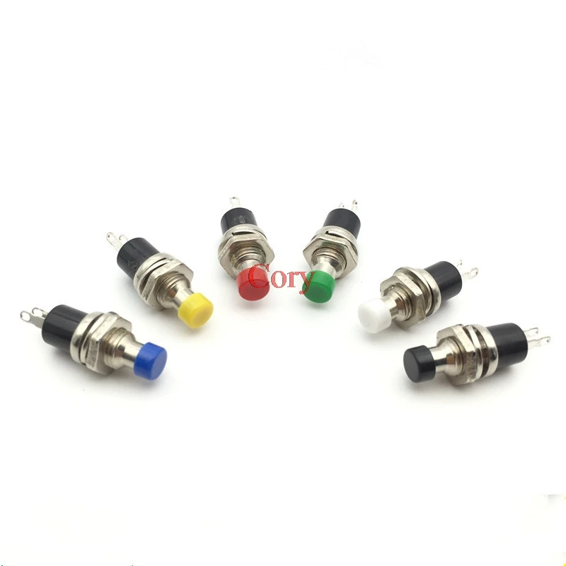 10 шт. 7 мм крепление на резьбу мгновенный кнопочный переключатель PBS-110 2 контакта