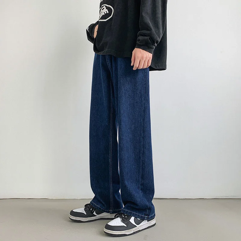 Blue Baggy Jeans Men Fashion Retro Casual Straight Jeans Japanese Men Streetwear Hip Hop Loose Denim Pants Mens Trousers S-2XL