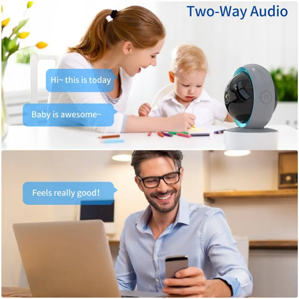 

Night Vision Wifi Camera Auto Tracking Two Way Audio Ip Camera Baby Monitor Smart Home Surveillance Cameras Security Camera 2mp