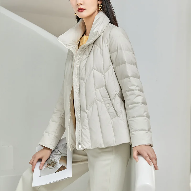 Winter 90 white duck down jacket temperament commuting simple jacket down jacket