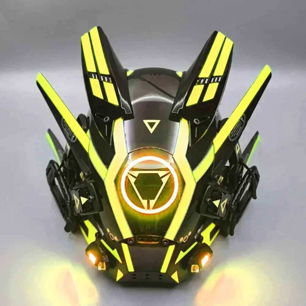 Оригинальная крутая маска на шлем в стиле кибер-панк самурайский робот