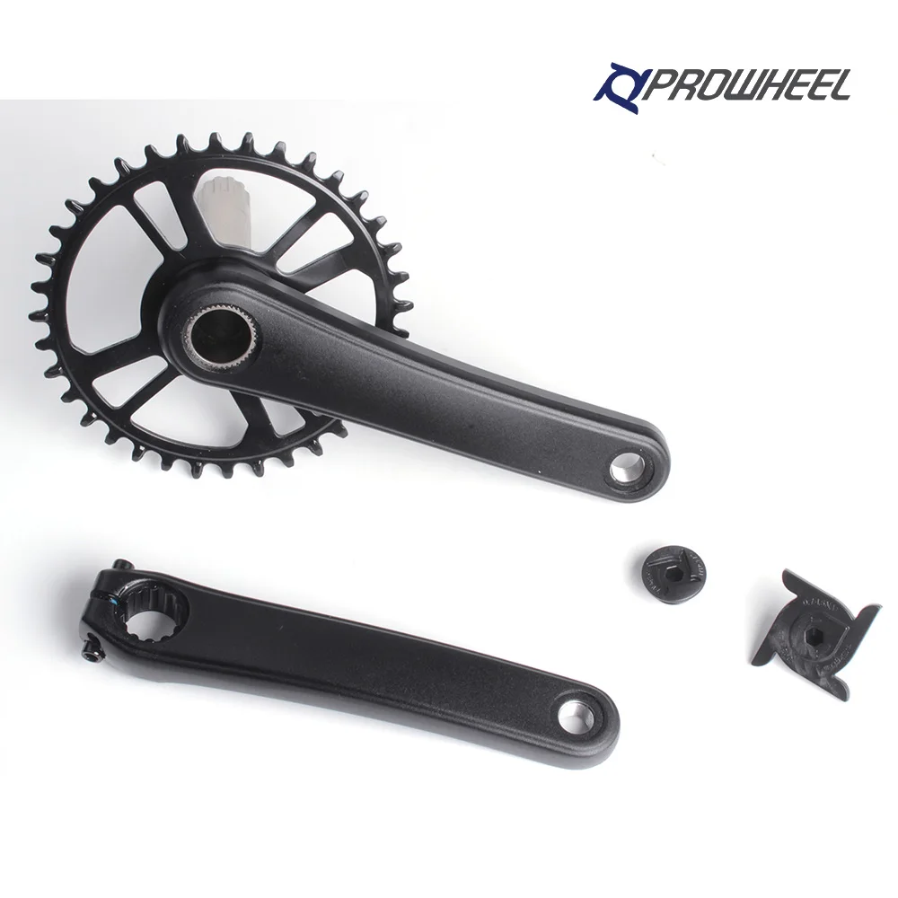 Prowheel 104BCD MTB 160mm 165mm 170mm Round Hole Bike Crankset,Bike Narrow Wide Tooth 30T/32T/34T/36T Single Speed Chainring