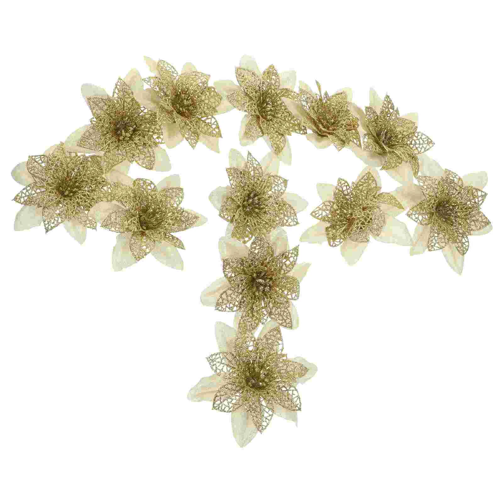 12 шт. рождественская елка цветы украшения полые имитация дома висит лук розовый