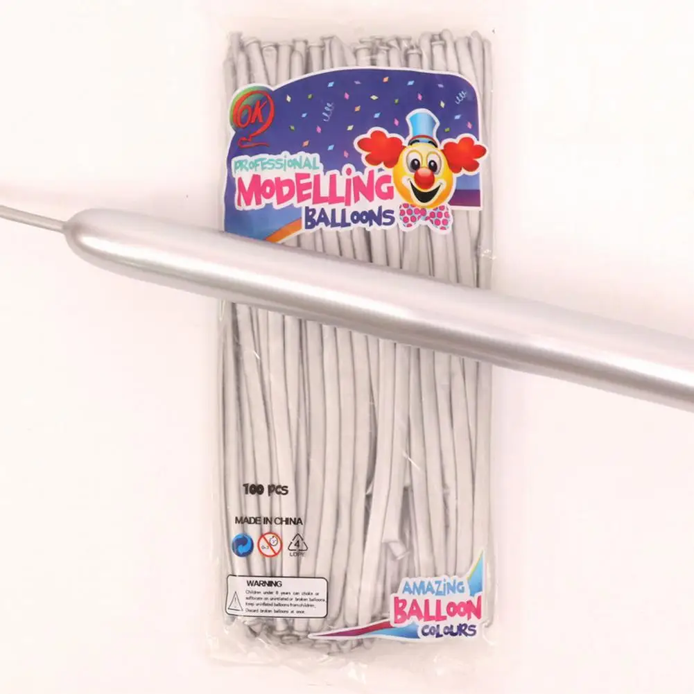 100 × длинные воздушные шары хром серебро/ярко-розовый/золотой/смешанные цвета