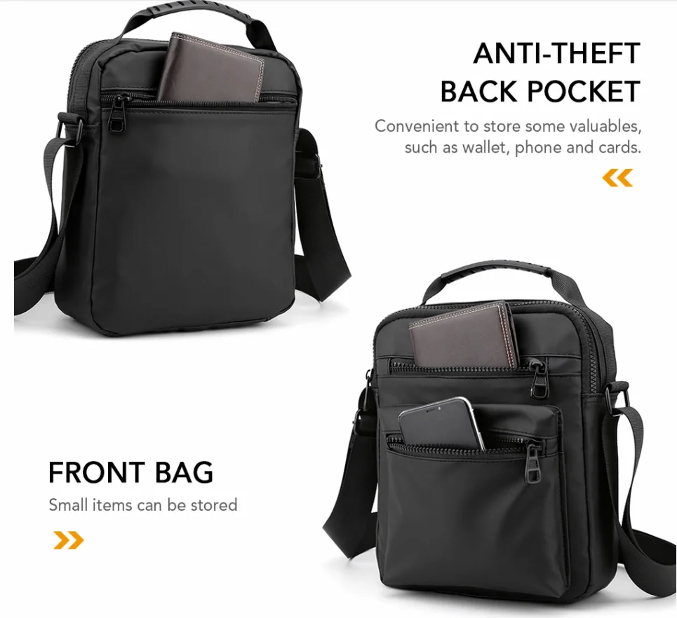Men Sling Single Crossbody Wear-Resistant Oxford Adjustable Strap Shoulder City Bag