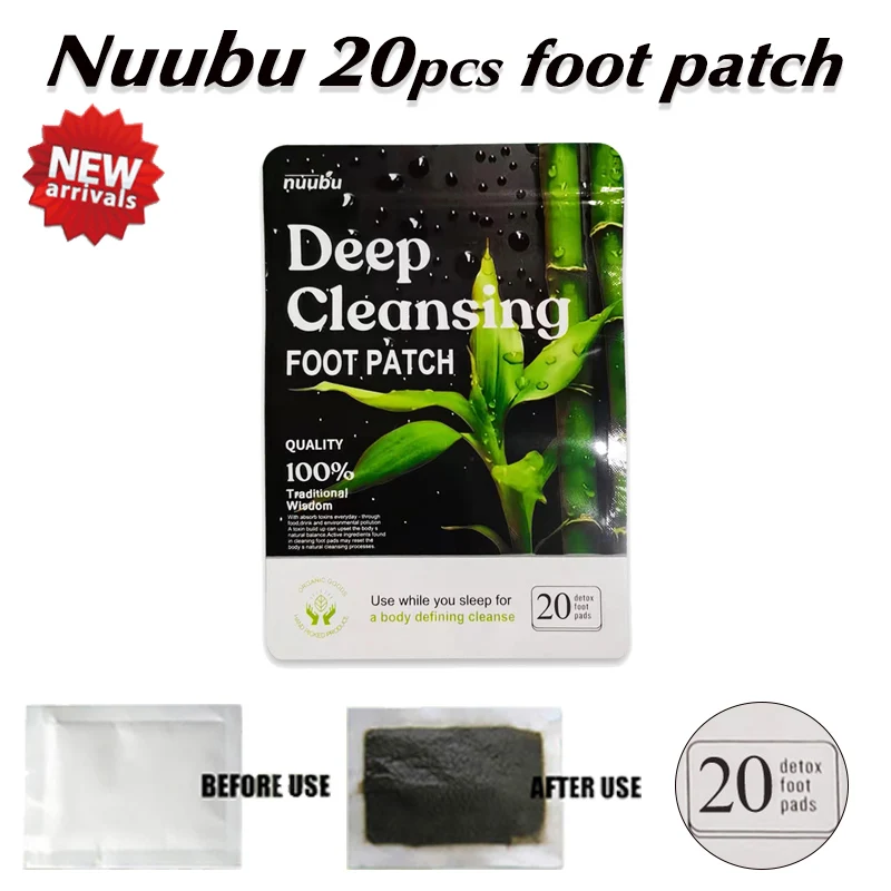 

Новый пластырь для детоксикации ног Nuubu 20 шт., Подушечка для глубокого очищения ног, детоксикация, снятие стресса, стикер для очистки ног, ухо...