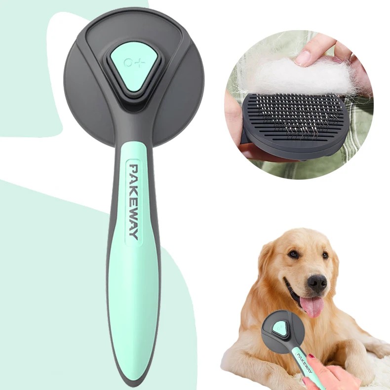 

Pressable pet hair removal comb Slicker Brush Comb Hair Special Slicker Cat Grooming Cleaning Remover Shedding Massage Supplies