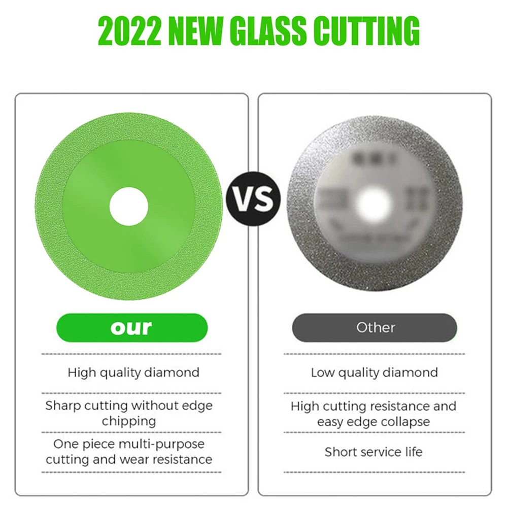 3pcs Glass Cutting Discs 4inch Ultra-Thin Diamond Saw Blade Wheel Ceramic Marble Polishing Cutting Blade 100 Type Angle Grinder