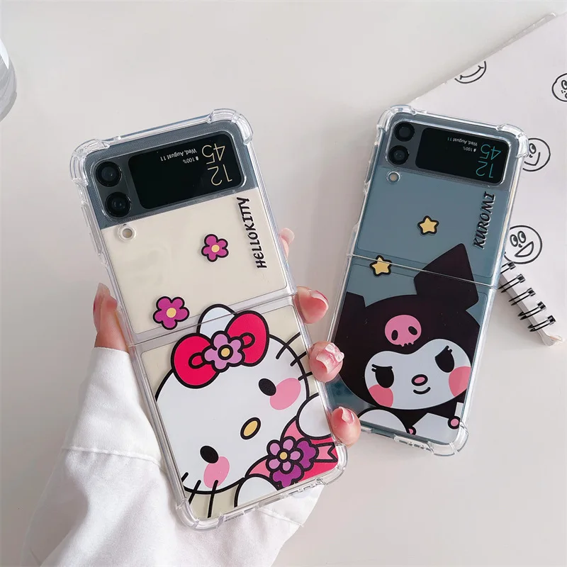 

Cartoon Lovely Cat Transparent Phone Case for Samsung Galaxy Z Flip 3 Soft TPU Back Cover for ZFlip3 Case Protective Shell
