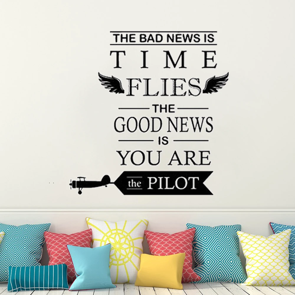 

Time Flies Quotes Wall Stickers Vinyl Decals Home Decor For Office Living Room Bedroom Murals Revocable Wallpaper DW20269