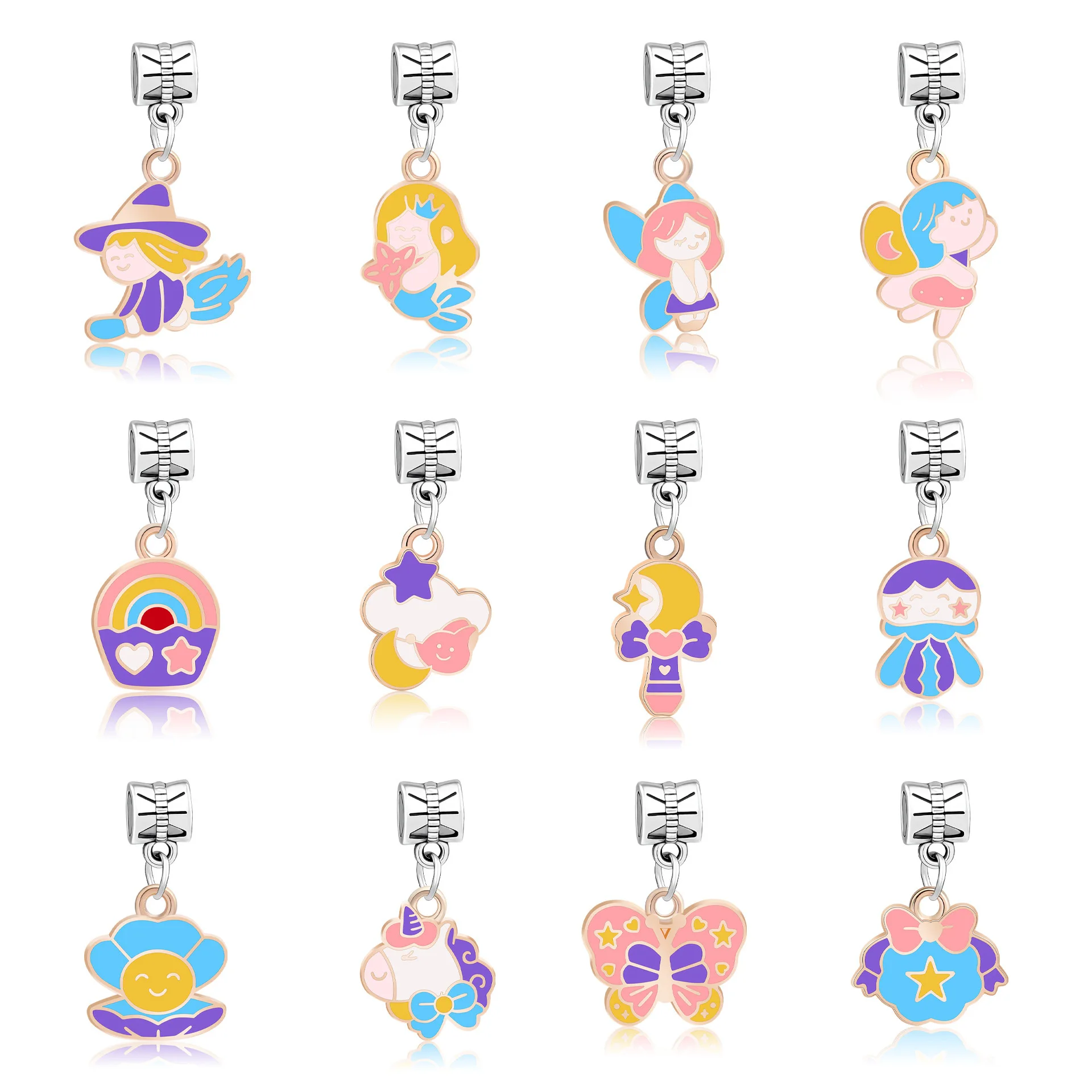 

New Fashion Charm Original Butterfly Bird Flower Fairy Pendant For Original Pandora Ladies Bracelet Jewellery Accessories Gift