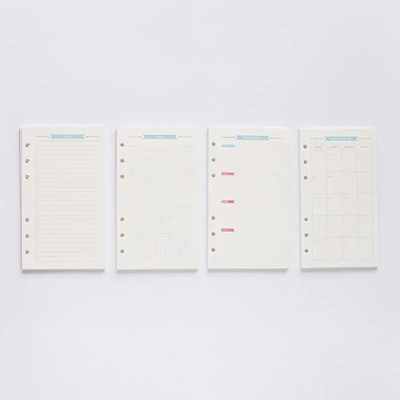 

Loose-leaf Notebook Refill Papers 40 Sheets Weekly/Monthly/Gridded Pages for A5 Loose-leaf Planners Notepad Journal Dropship