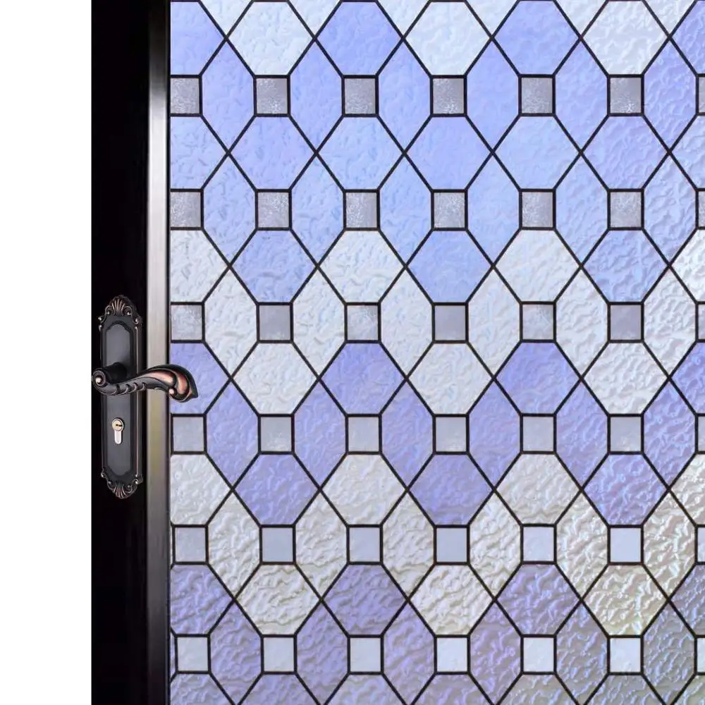 

Decorative Privacy Window Film Stained Glass Film Vinyl Anti-UV Window Cling Non-Adhesive Window Privacy Sticker For Home