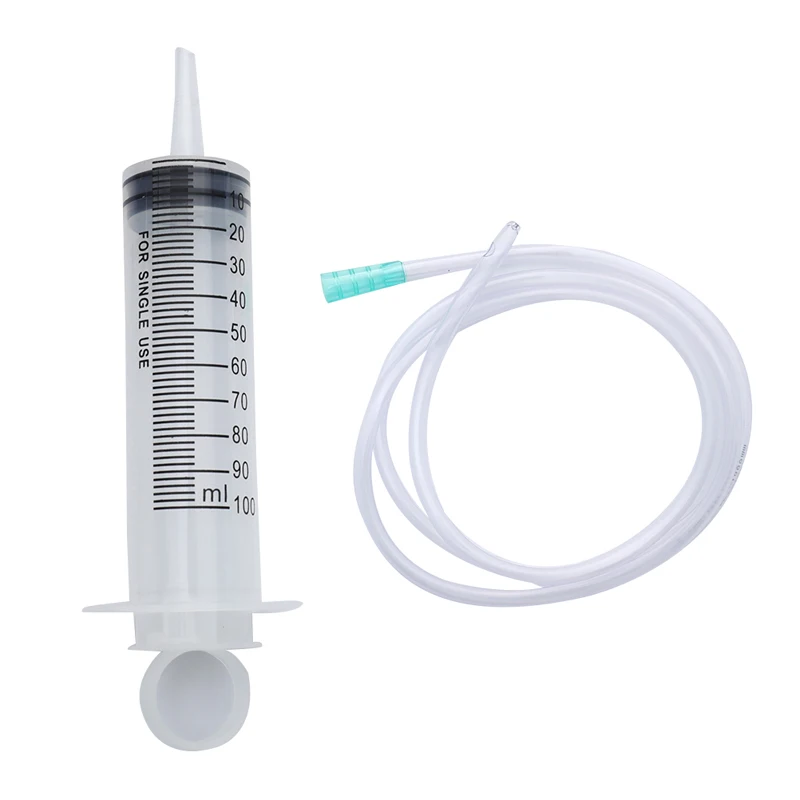 One Or 4pcs 10-550ml Large Capacity Syringe Reusable Pump Measuring With Tube Feeding Ink Pumping Oil Feeding Enema Glue Filling