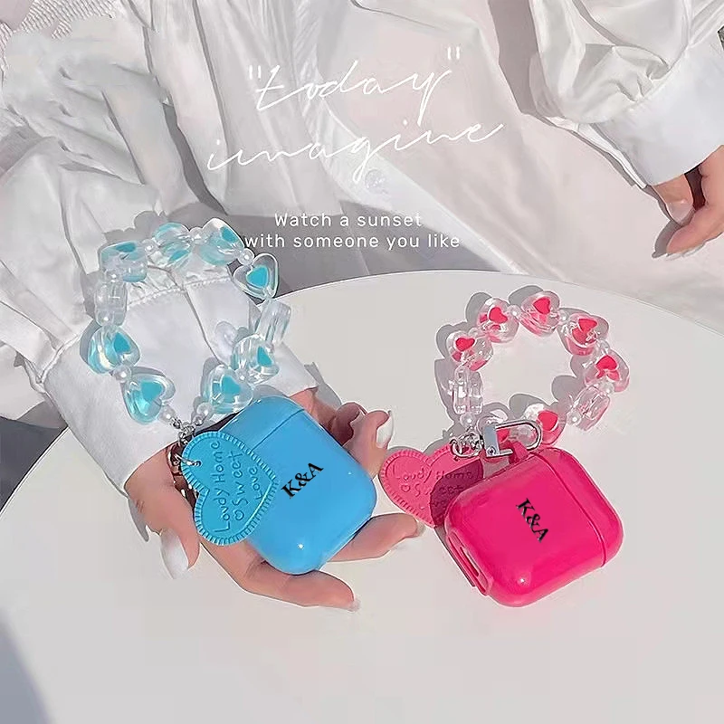Чехол для наушников Airpods 1 2 3 Pro мягкий чехол с надписью имени заказчика в стиле