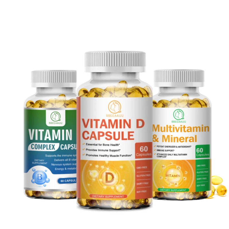 

BBEEAAUU Multivitamin and Mineral Capsules Daily Vitamin Supplements Enhance Immunity Provide Energy Improve Mood Brain health