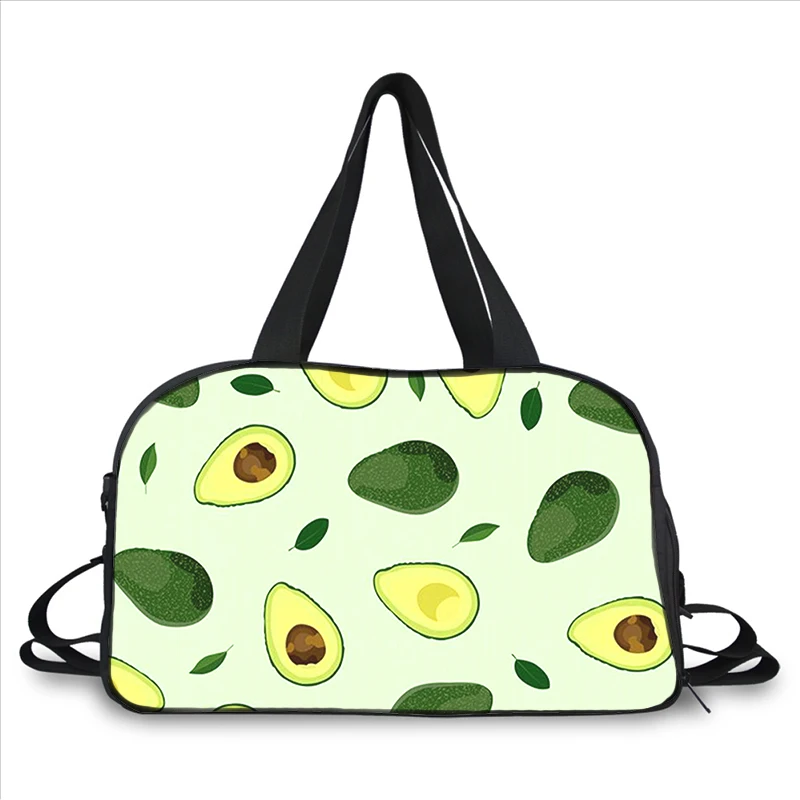 Cartoon cute avocado 3D printing fashion trend portable large capacity multi-function messenger bag travel bag